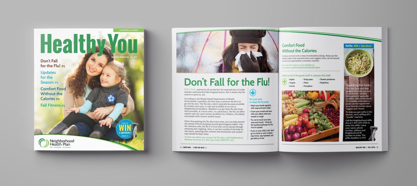 neighborhood health plan newsletter designed by Mattie Wells