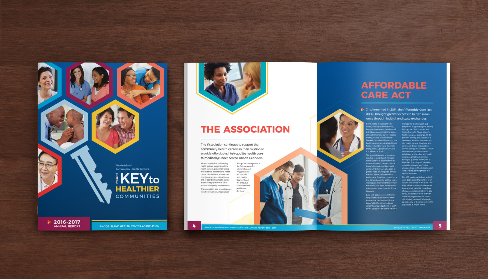 Annual Report Cover and spread