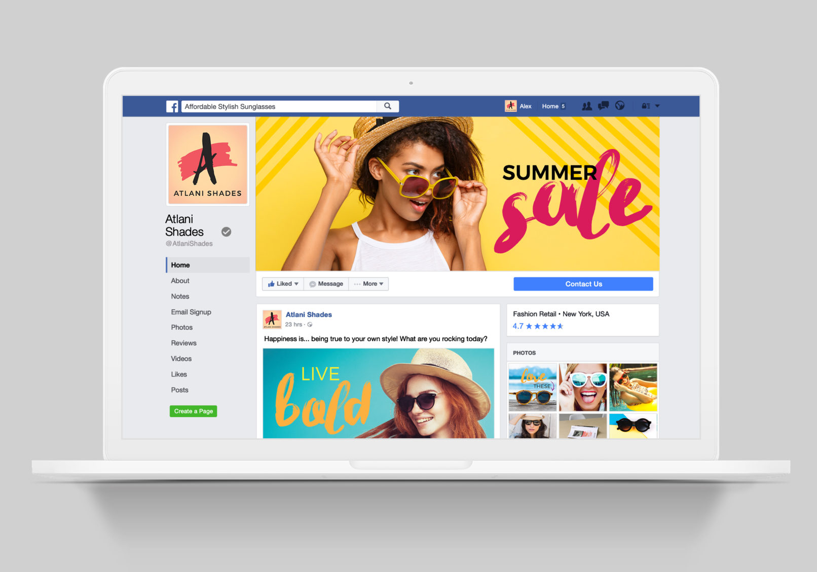 Social media graphic designs by Mattie Wells